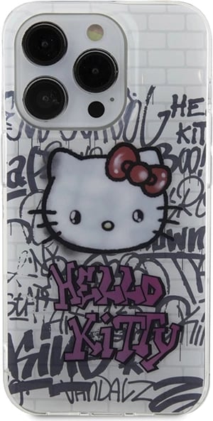 Mbështjellës Hello Kitty IML Kitty On Bricks Graffiti për iPhone 15 Pro Max, Bardhë