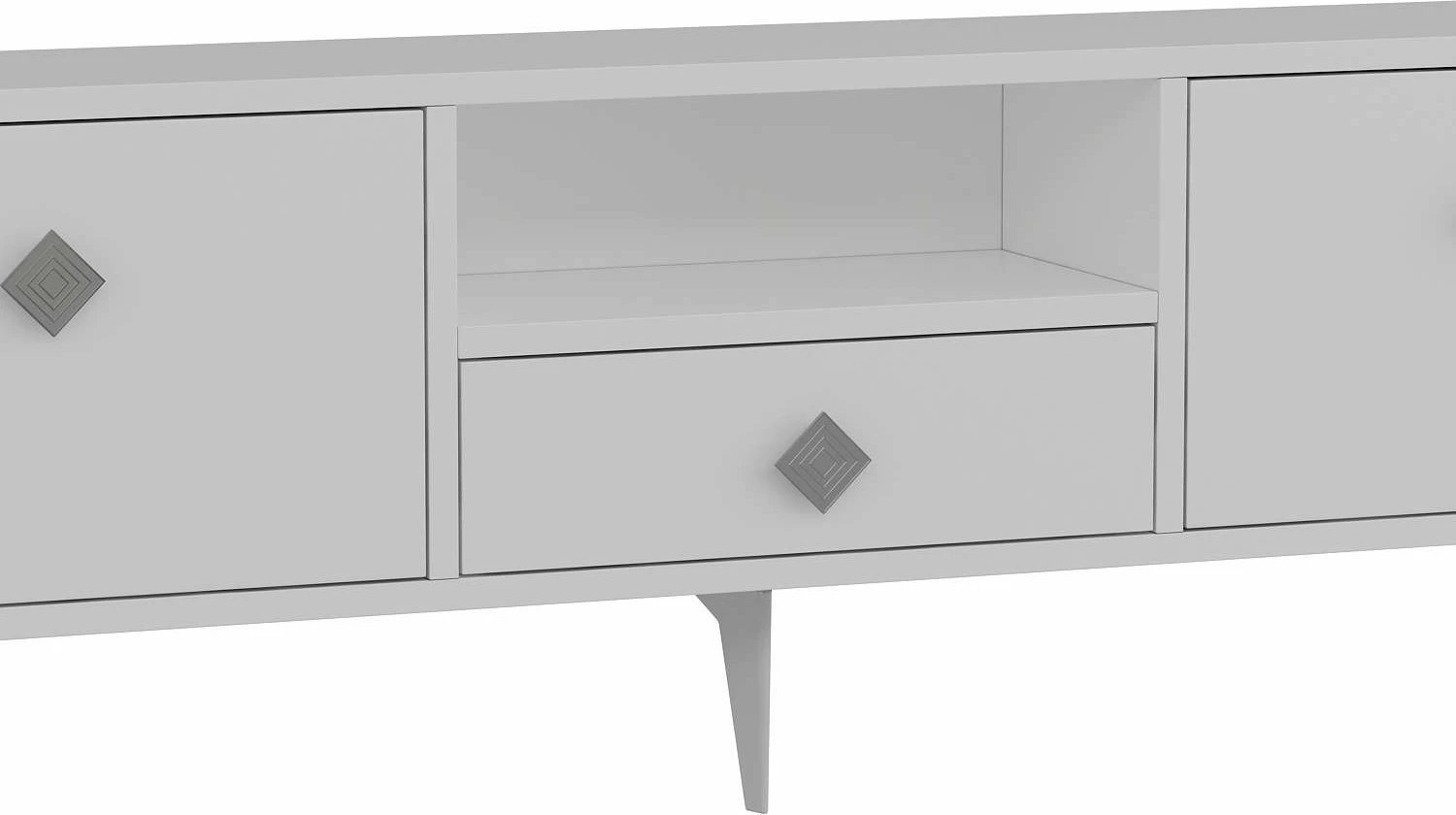 Komodë TV Skye Decor, 1304-DROP-1, e bardhë, argjend