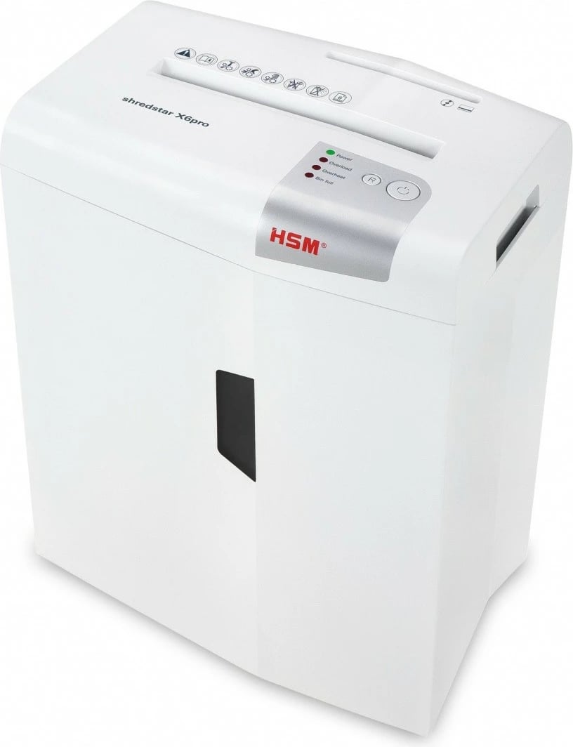 Makineri shkatërruese dokumentesh HSM Shredstar X6pro cc2x15, 20L, e bardhë