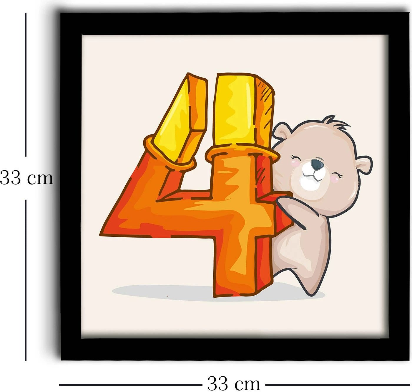 Pikturë dekorative me kornizë MDF, ngjyrë e verdhë/portokalli, Wallity, 33x33cm