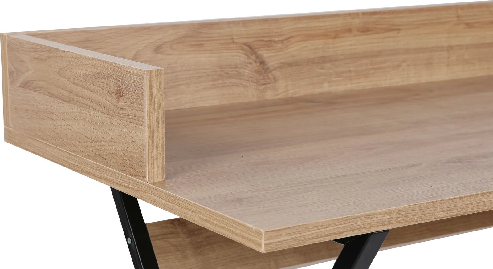 Tavolinë pune për studim, ngjyrë lisi dhe e zezë, Skye Decor Monaco