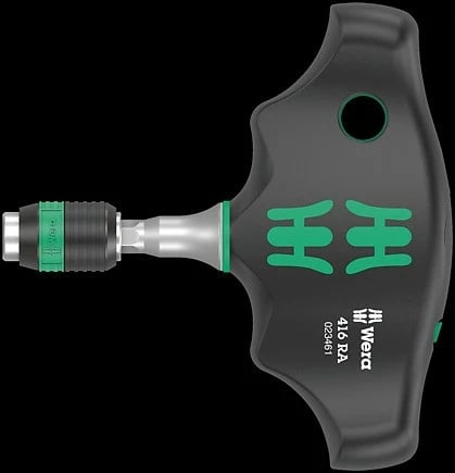 Ratcheter dore Wera 1/4" me Rapidaptor, e zezë/gjelbër