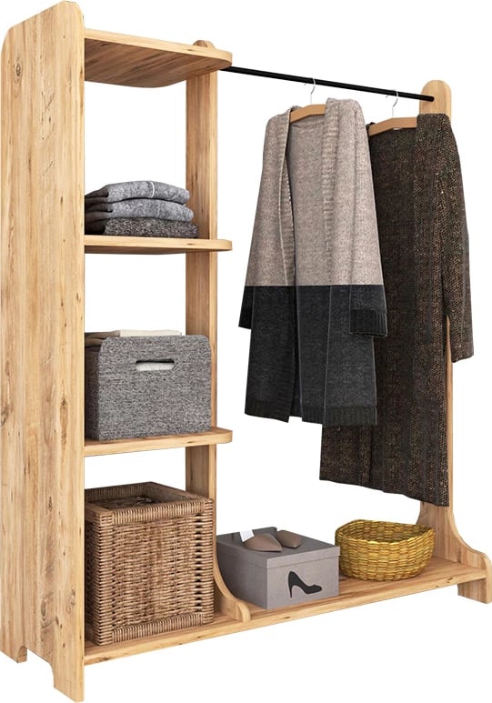 Mobilje hyrëse Renesme, ngjyrë arre e çelët, 106x35x128cm