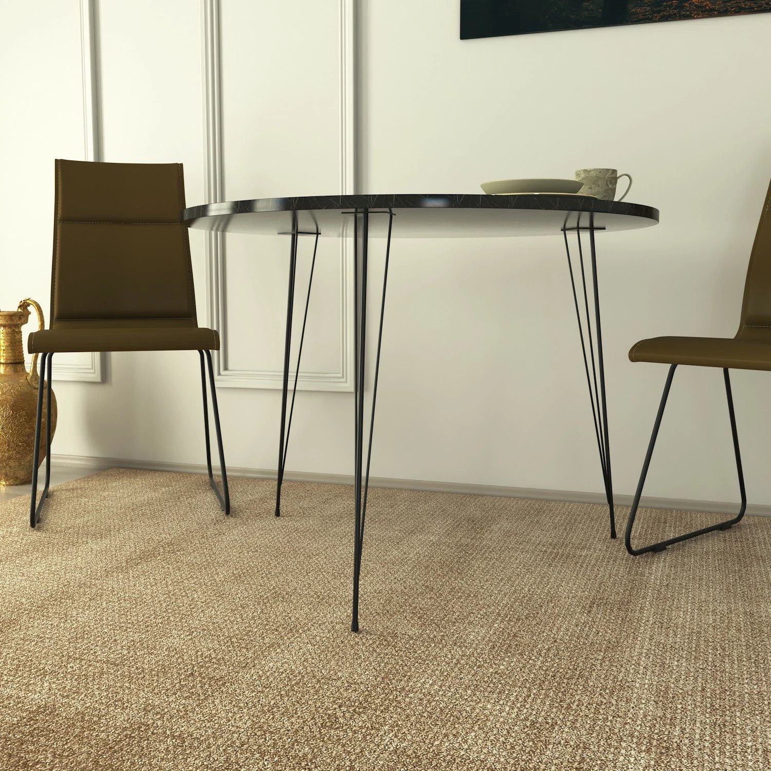 Tavolinë Hanah Home, Sandalf - Royal, ngjyrë e zezë dhe e bardhë