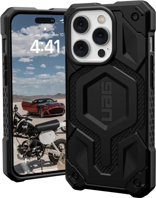 Mbështjellës UAG Monarch për iPhone 14 Pro, i zi