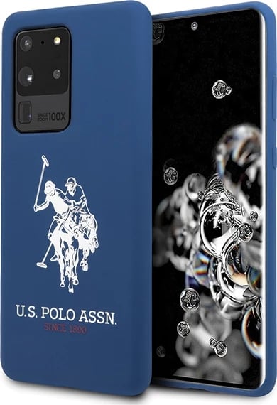 Mbështjellës U.S. Polo Assn. USHCS69SLHRNV për Samsung Galaxy S20 Ultra, Silicone, granat/navy