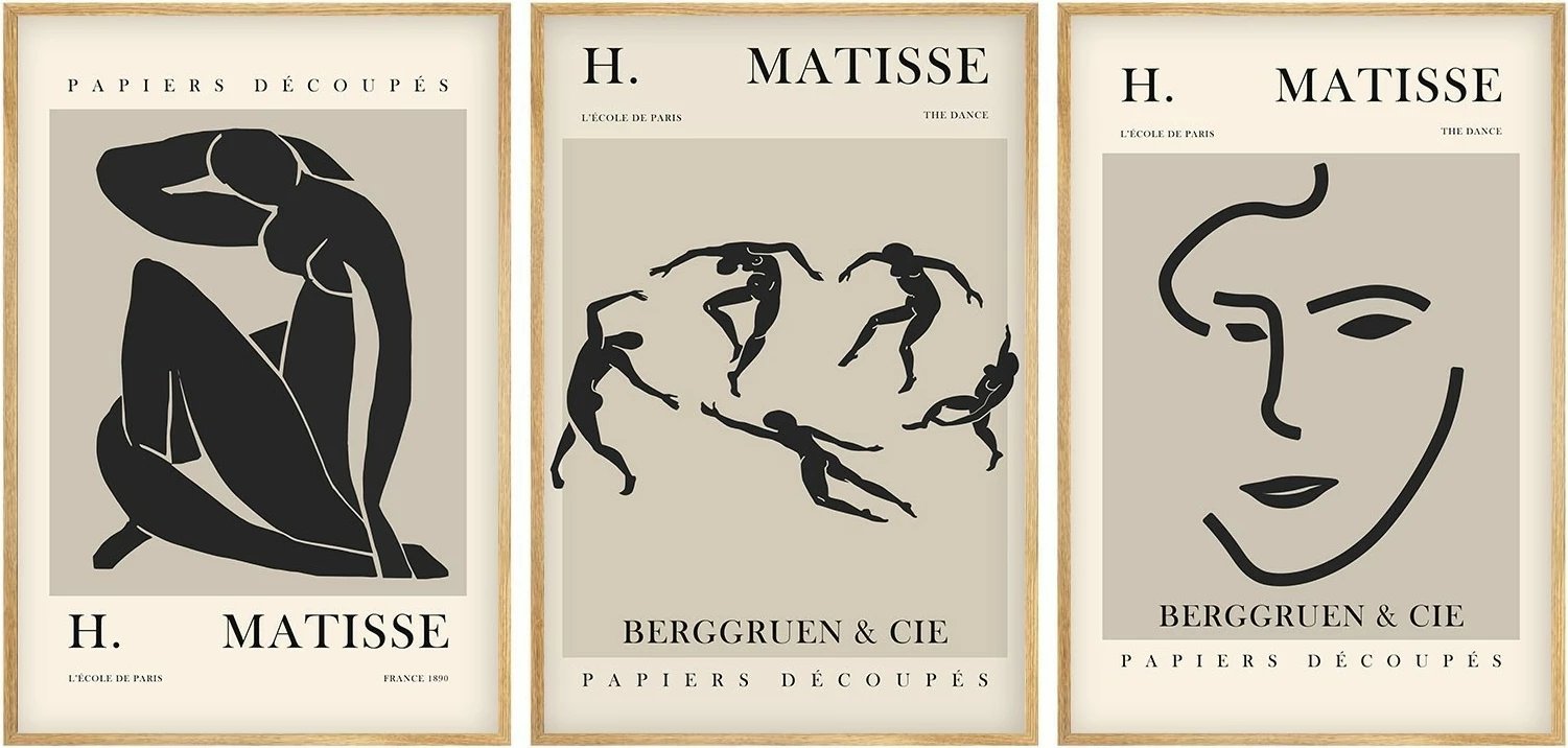 Pikturë dekorative me kornizë MDF (3 copë), Wallity, Huhu255, 50x35cm