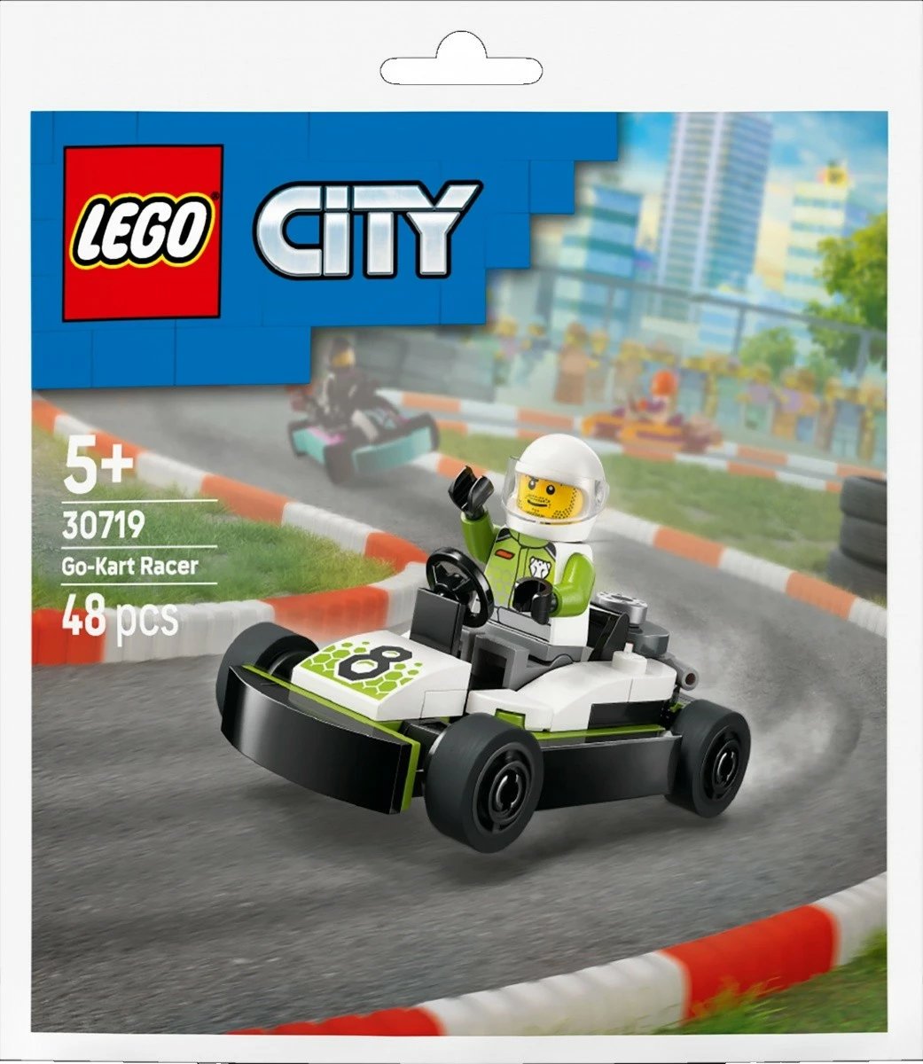 Set ndërtimi, LEGO, City 30719 Go‑Kart Racer, 48 pjesë, 5+, me minifigurinë