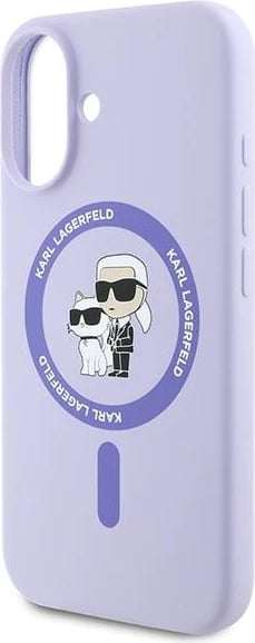 Mbështjellës Karl Lagerfeld Silicone KC Heads Ring MagSafe për iPhone 16, Vjollcë