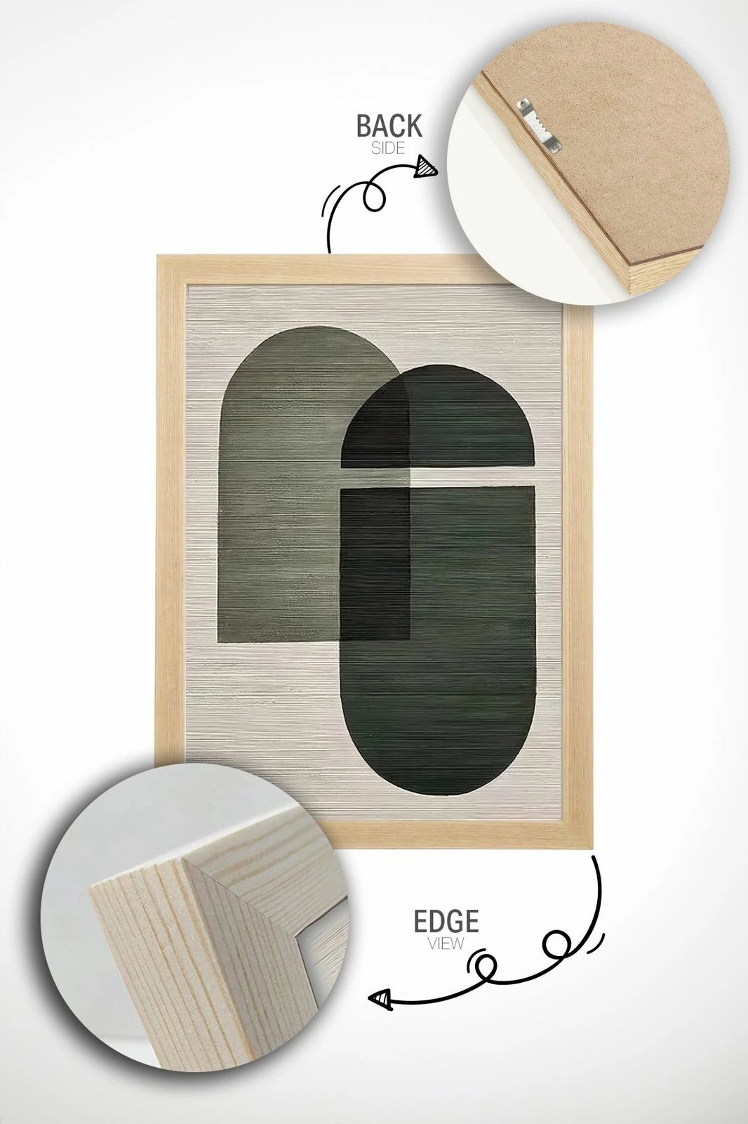 Pikturë dekorative me kornizë (2 copë), Wallity, Ersy2Lımodel41-Ahsap