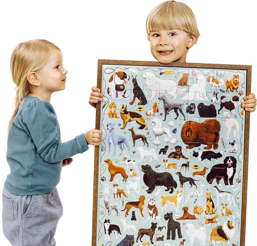 Puzzle për fëmijë CzuCzu Puzzlove Dogs, 40 pjesë