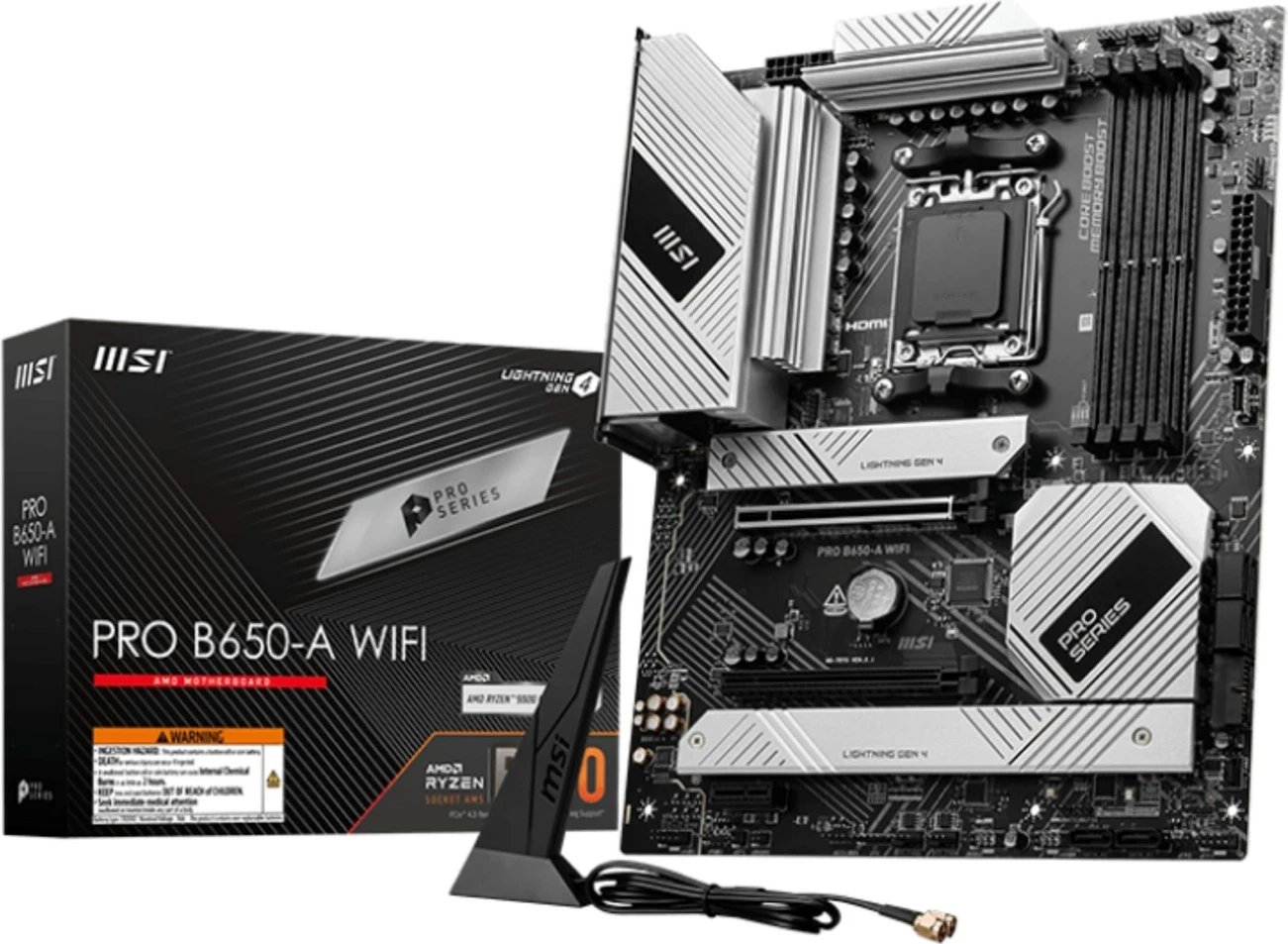 Pllakë amë MSI PRO B650-A WIFI, Socket AM5, ATX, Wi-Fi 6E, Bluetooth 5.3, e zezë