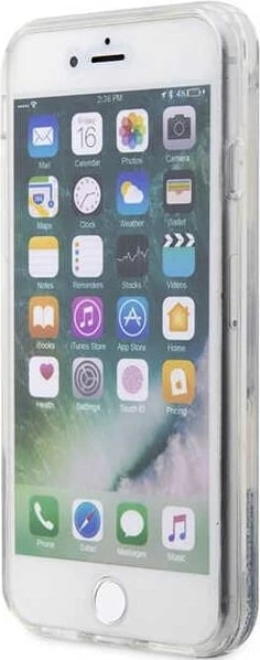 Mbështjellës Karl Lagerfeld KLHCI8LNHCCS për iPhone 7/8/SE 2020/2022, Glitter Choupette, Argjendtë