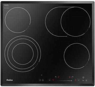 Pllakë qeramike Amica PC6411FTS, 4 zona, kontroll me prekje, e zezë