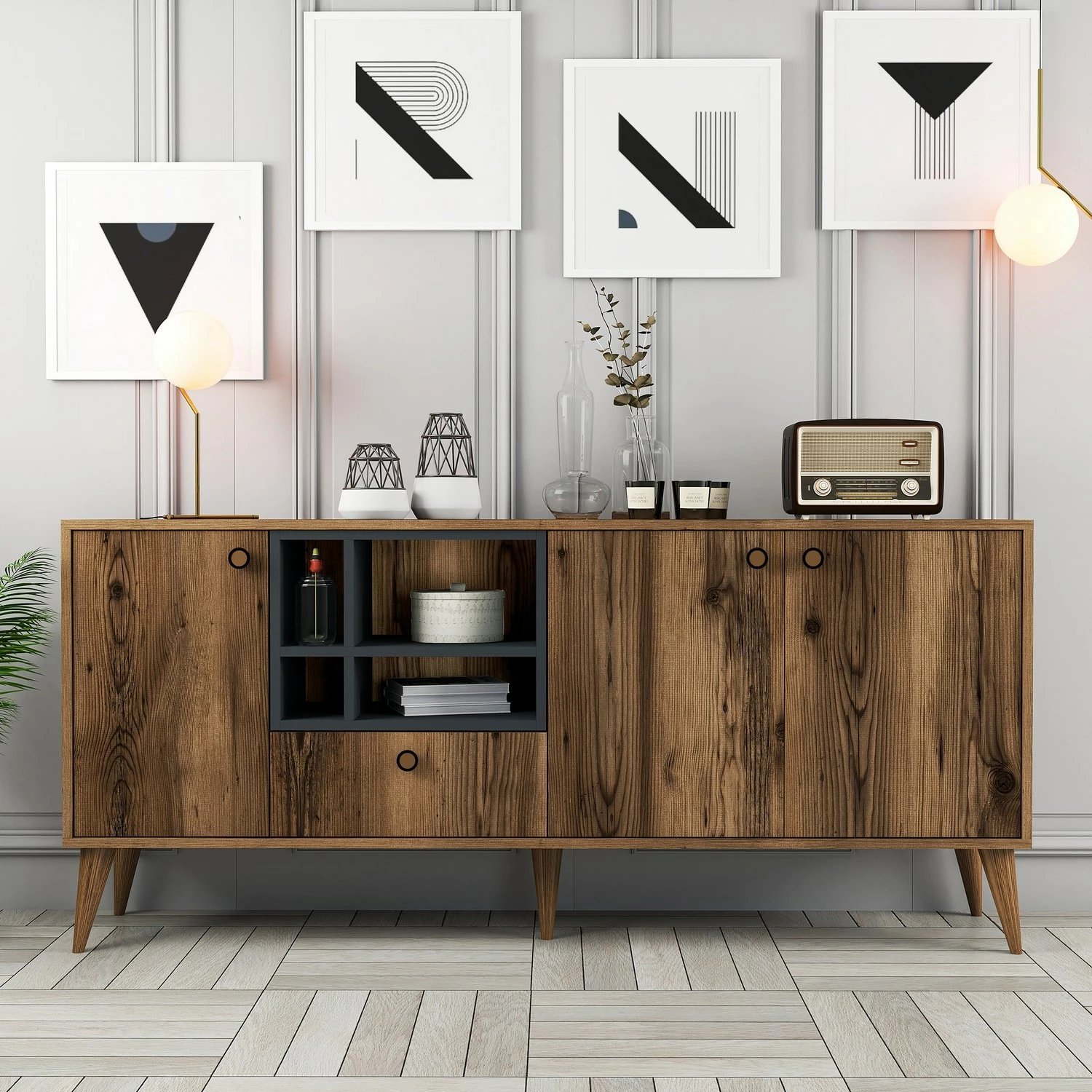 Konsol Napoli, ngjyrë arre, Hanah Home