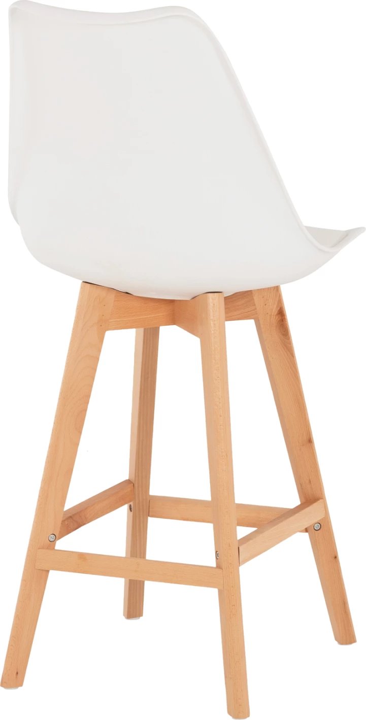Karrige për bar VEGAS FH8000.21, lartësi mesatare, polipropilenë e bardhë, dru ahu natyral, 47x58x103H cm, set prej 4 copash