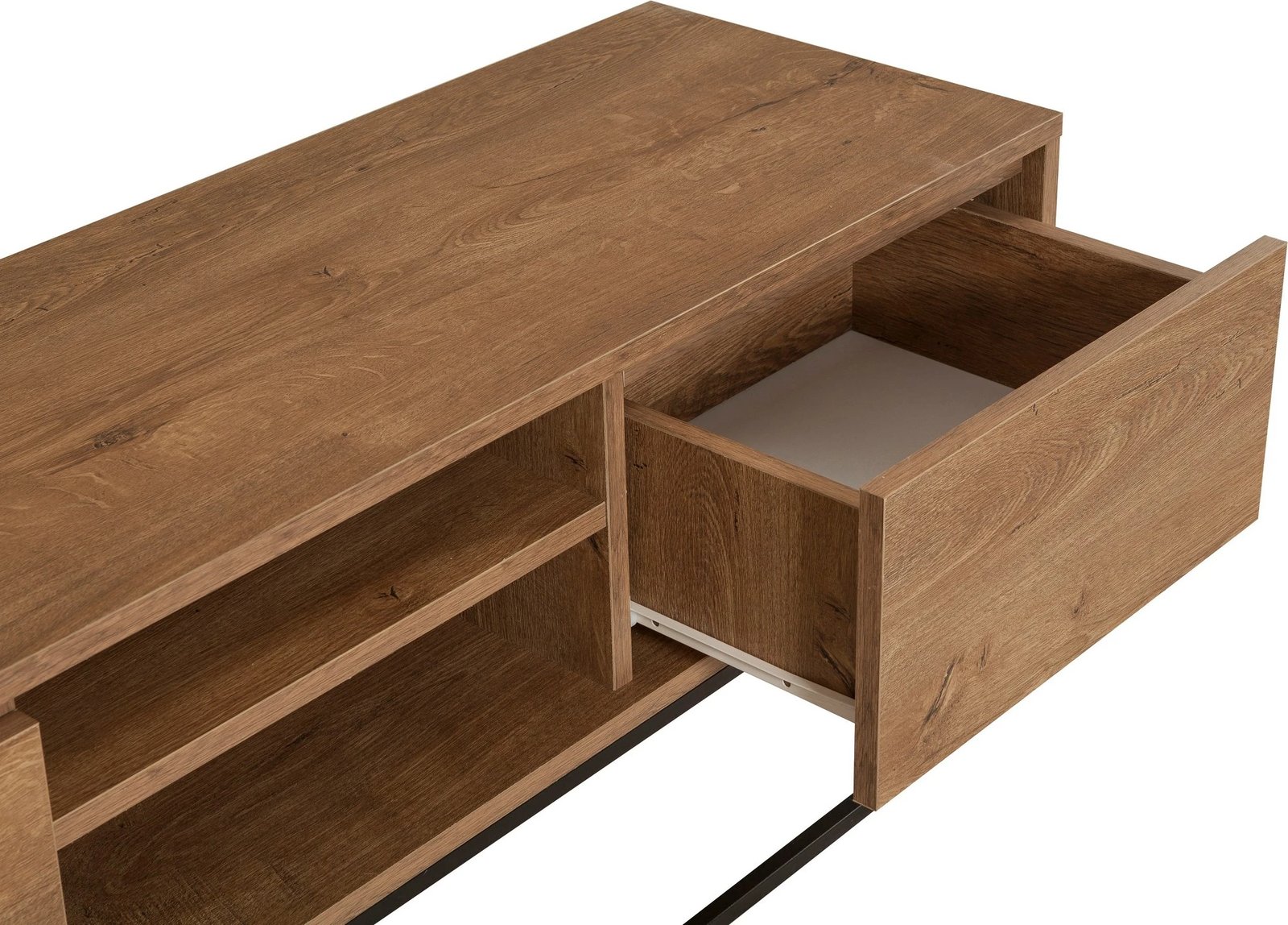 Set mobiljesh për dhomë dite, ngjyrë arre dhe e zezë, Skye Decor, Laxus Takım 1