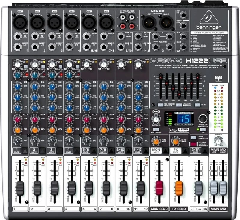 Mikser audio Behringer X1222USB, 4 kanale