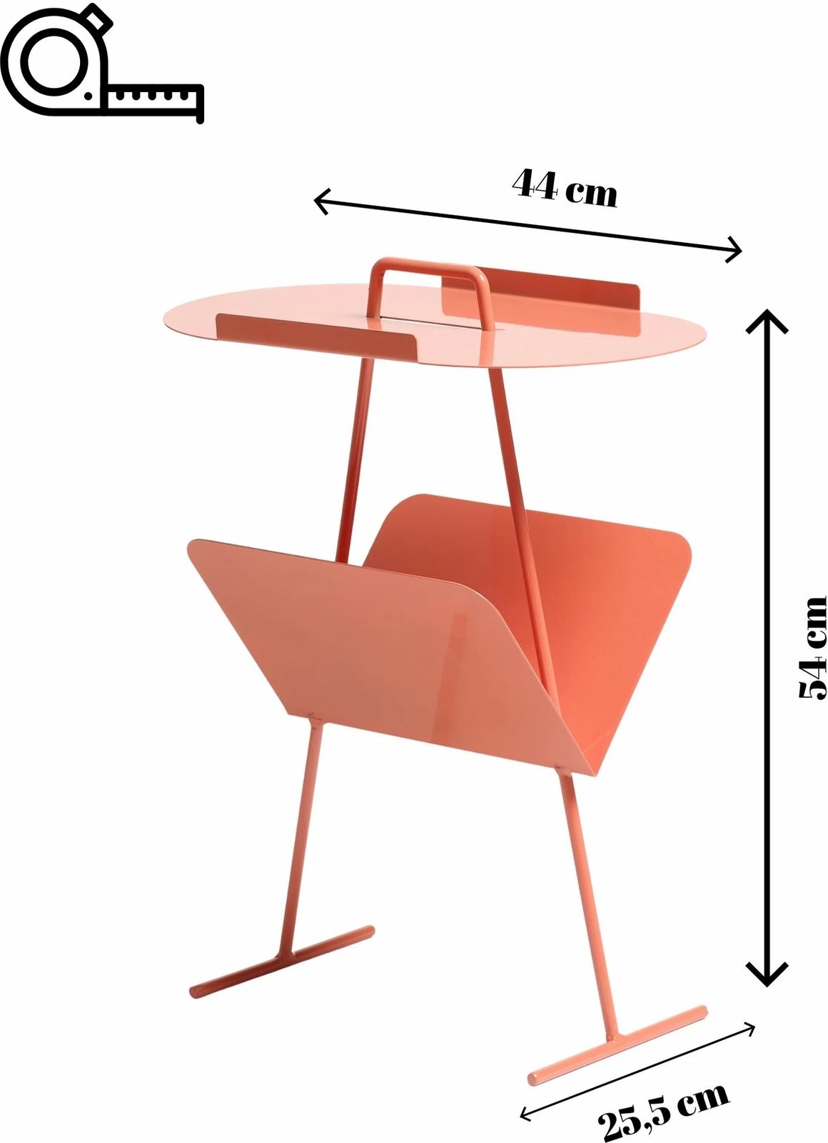 Tavolinë anësore Skye Decor, ngjyrë salmon