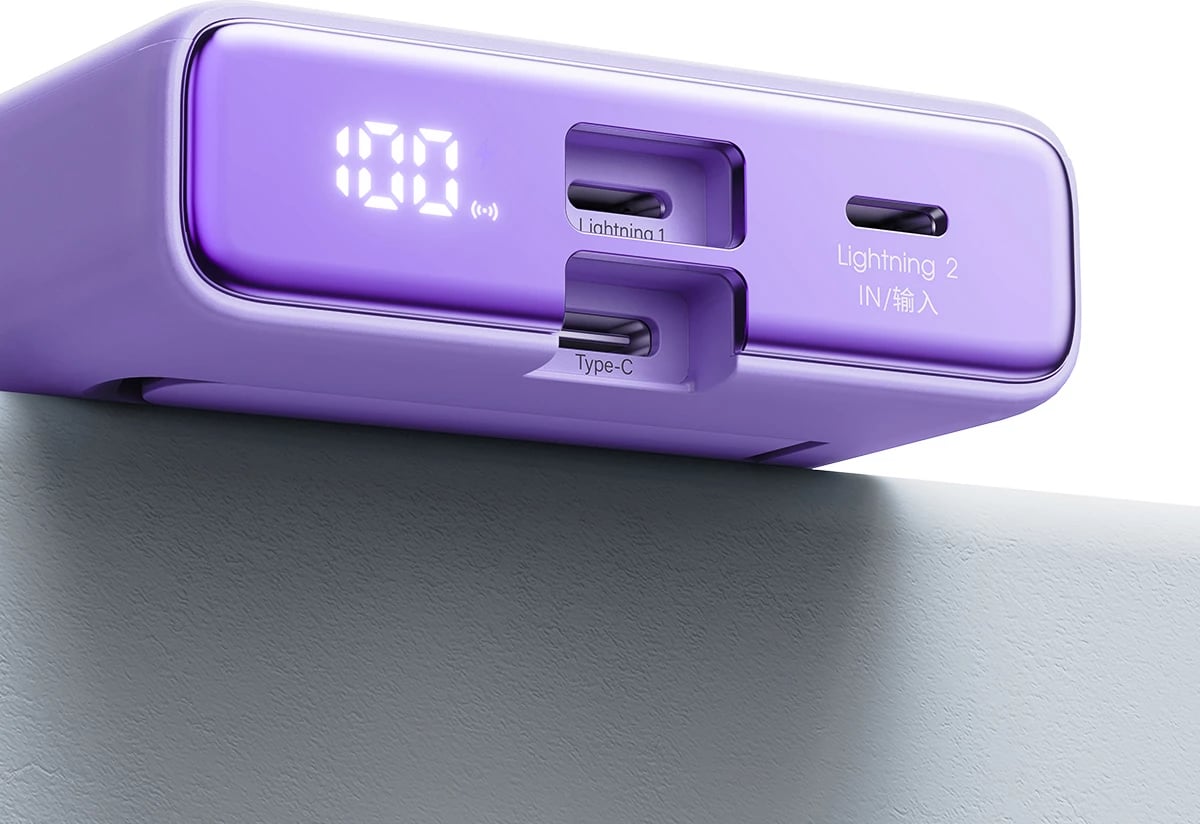 Powerbank Joyroom JR-PBM01, 10000mAh, 20W, MagSafe, me mbajtëse, USB-C & Lightning, Vjollcë