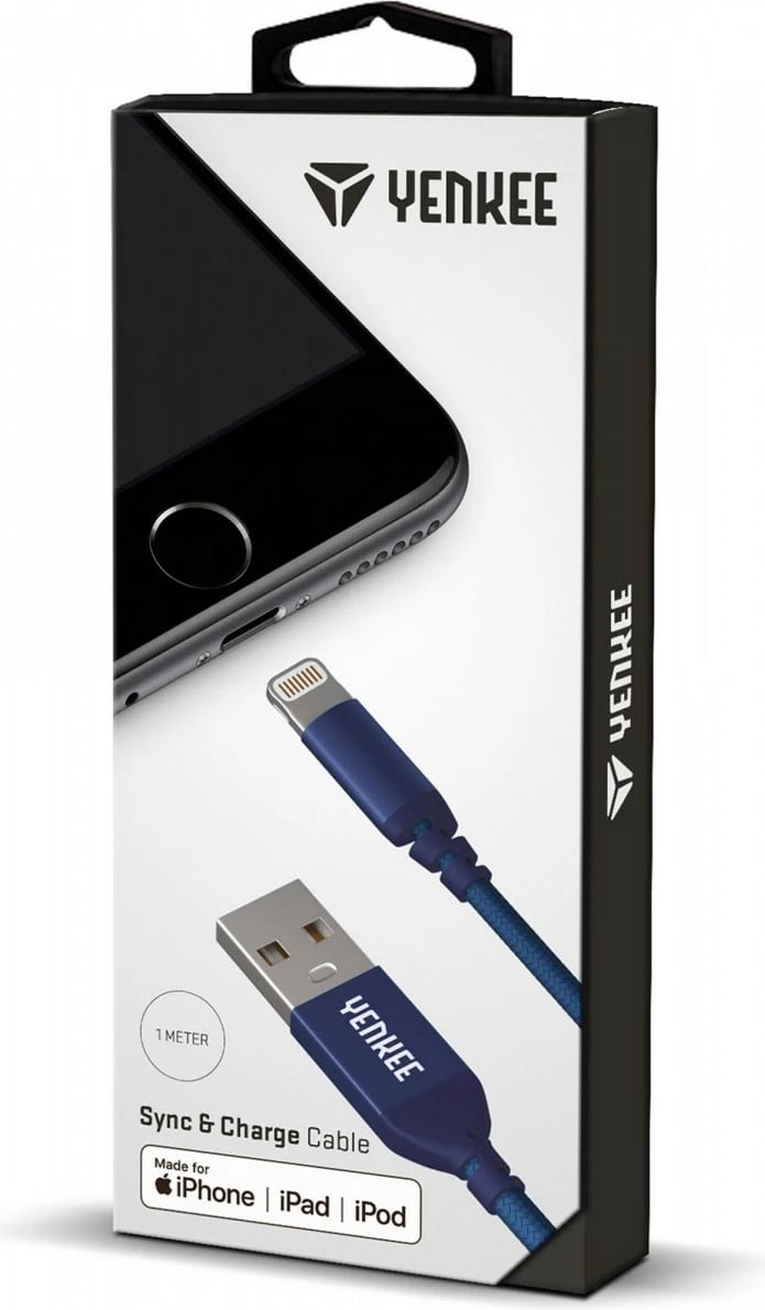 Kabllo YENKEE YCU 611BE MFI, Lightning në USB, 1m, Kaltër Kabllo YENKEE YCU 611BE MFI, Lightning në USB, 1m, Kaltër