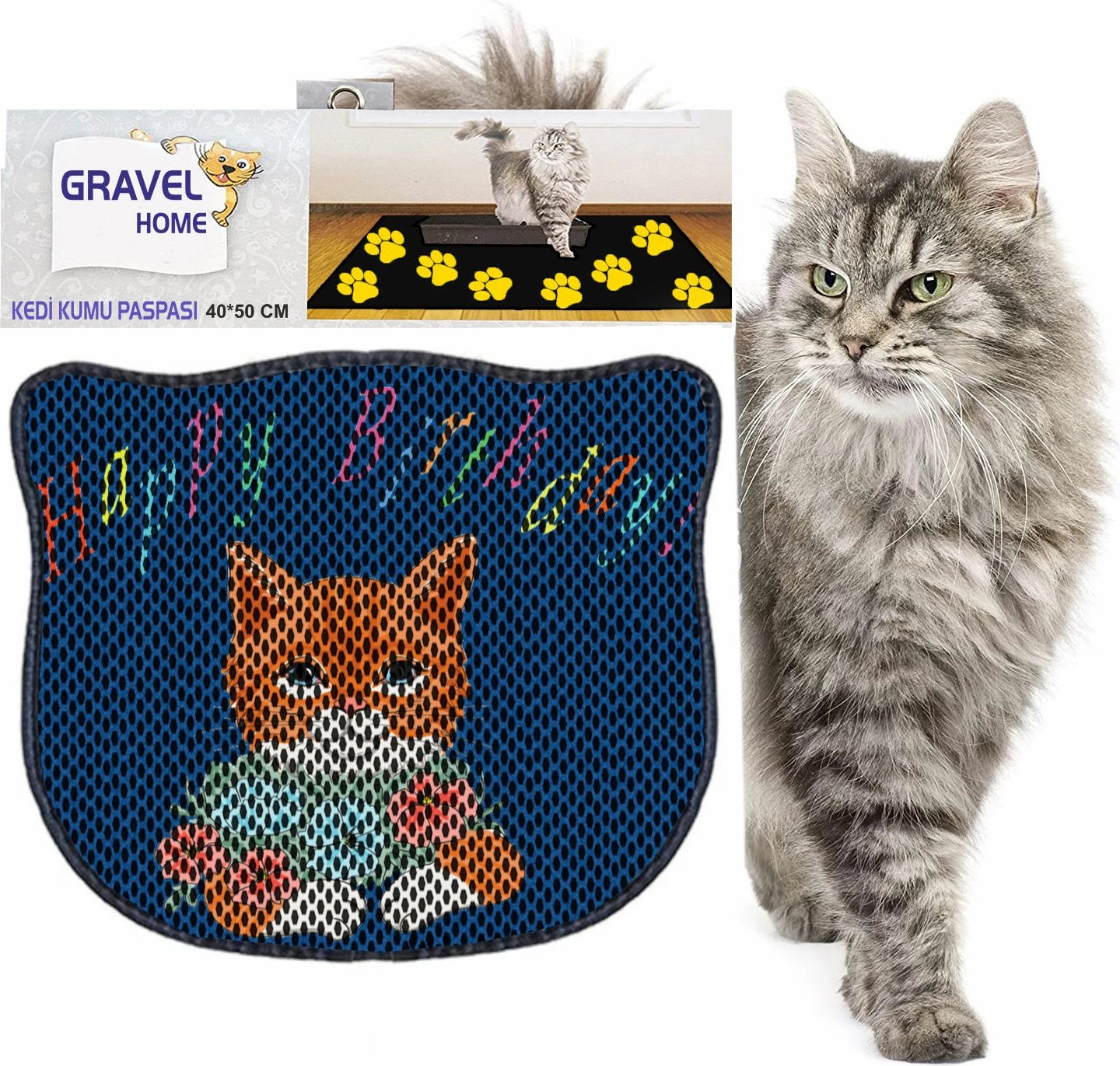 Tapet për rërë mace, shumëngjyrësh, Kdkafa0129