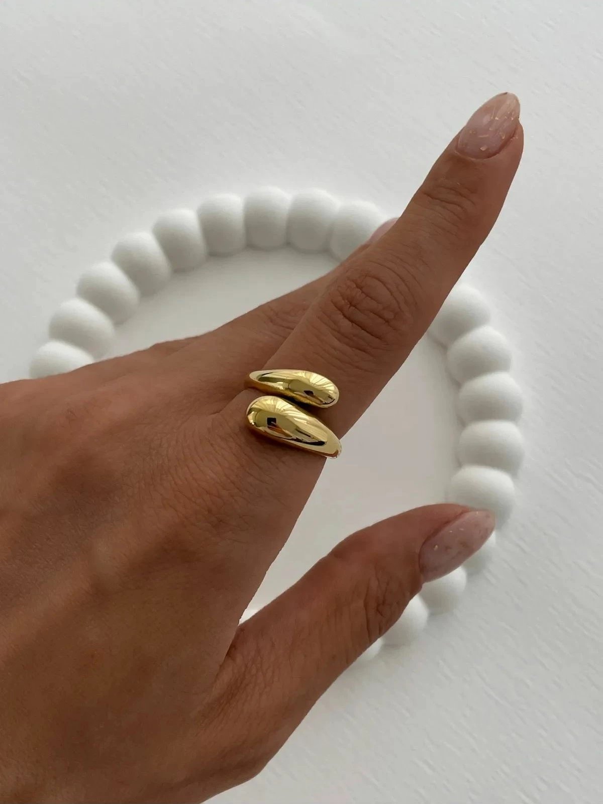 Unazë e artë me zirkon, Jumeon, e rregullueshme