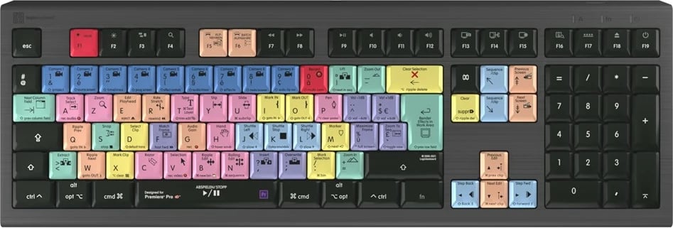 Tastierë LogicKeyboard Astra 2 për Adobe Premiere Pro CC, Mac, FR