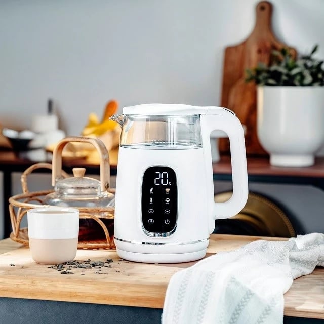 Çajnik elektrik Adler AD 1305ws, 1.7L, i bardhë/argjendtë