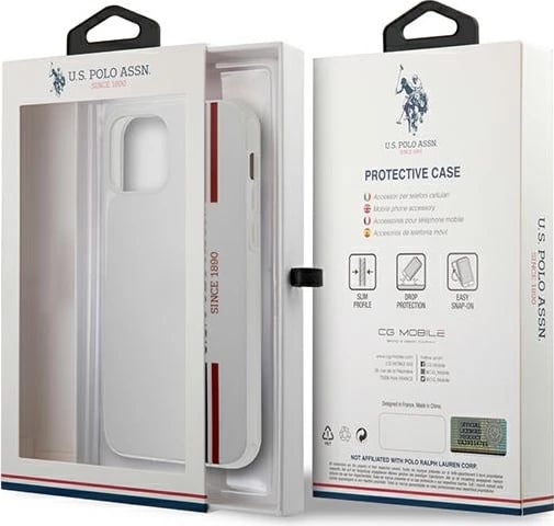 Mbështjellës U.S. Polo Assn. USHCP12SPCUSSWH për iPhone 12 mini 5.4", Tricolor, Bardhë
