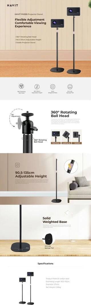 Mbajtese E Ekranit Të Projektorit HAVIT PA305