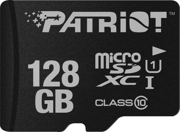 Kartë memorie microSD Patriot LX Series 128GB, Class 10, U1, SDXC, e zezë