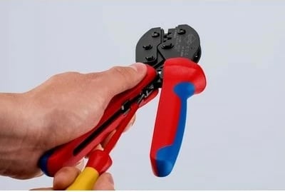 Vegël krimpimi Knipex PreciForce MC4/EVO2, doreza kuqe/blu
