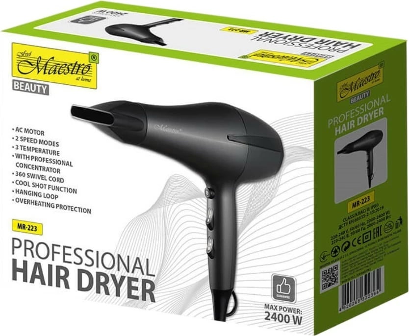 Tharëse flokësh Feel-Maestro MR-223, 2400W, e zezë