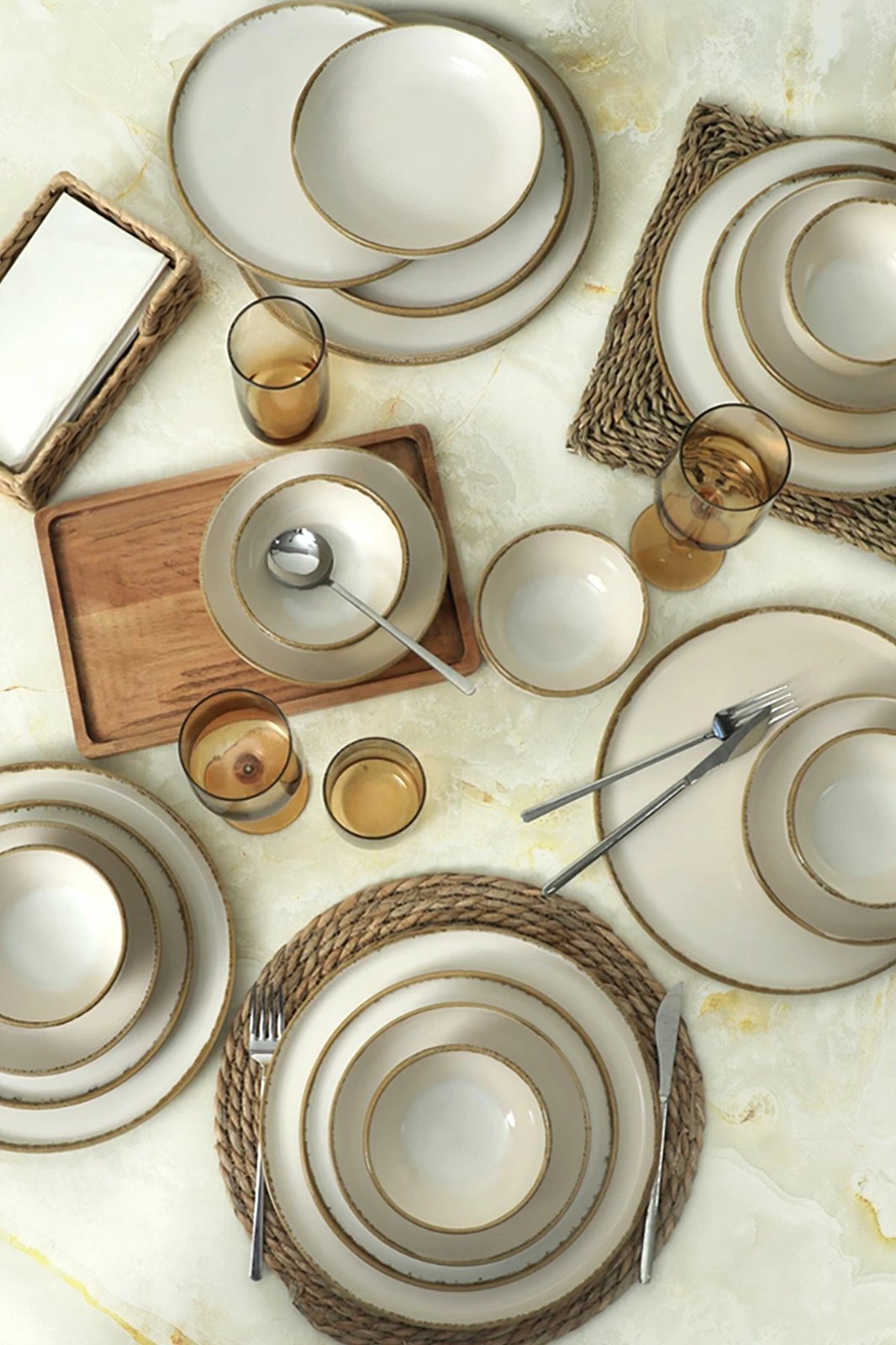 Set enësh darke qeramike, 24 copë, Hermia Concept, krem, X000158540000000000000000