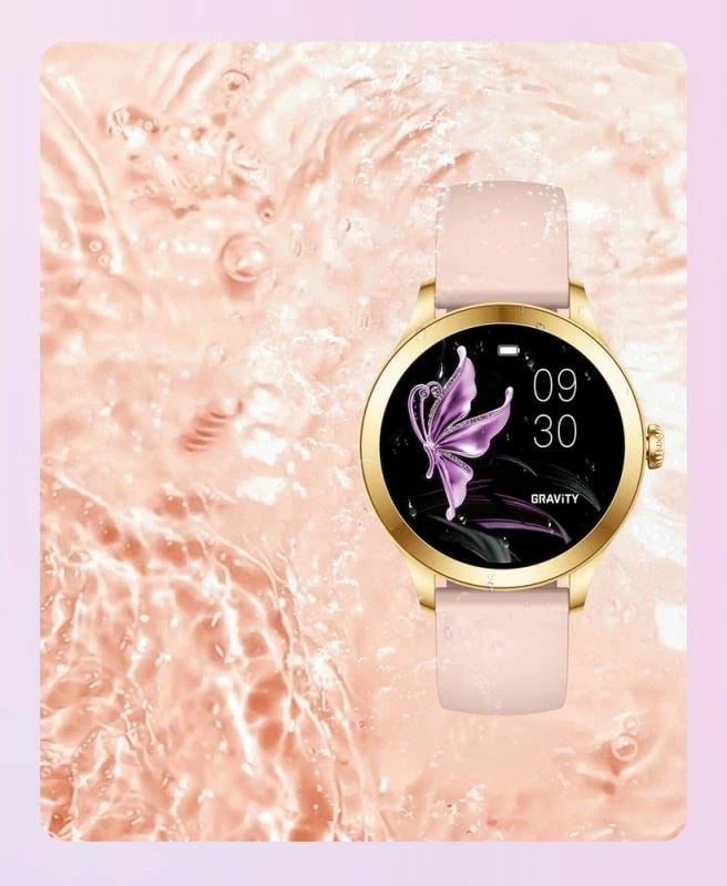 Smartwatch Gravity për femra, gold