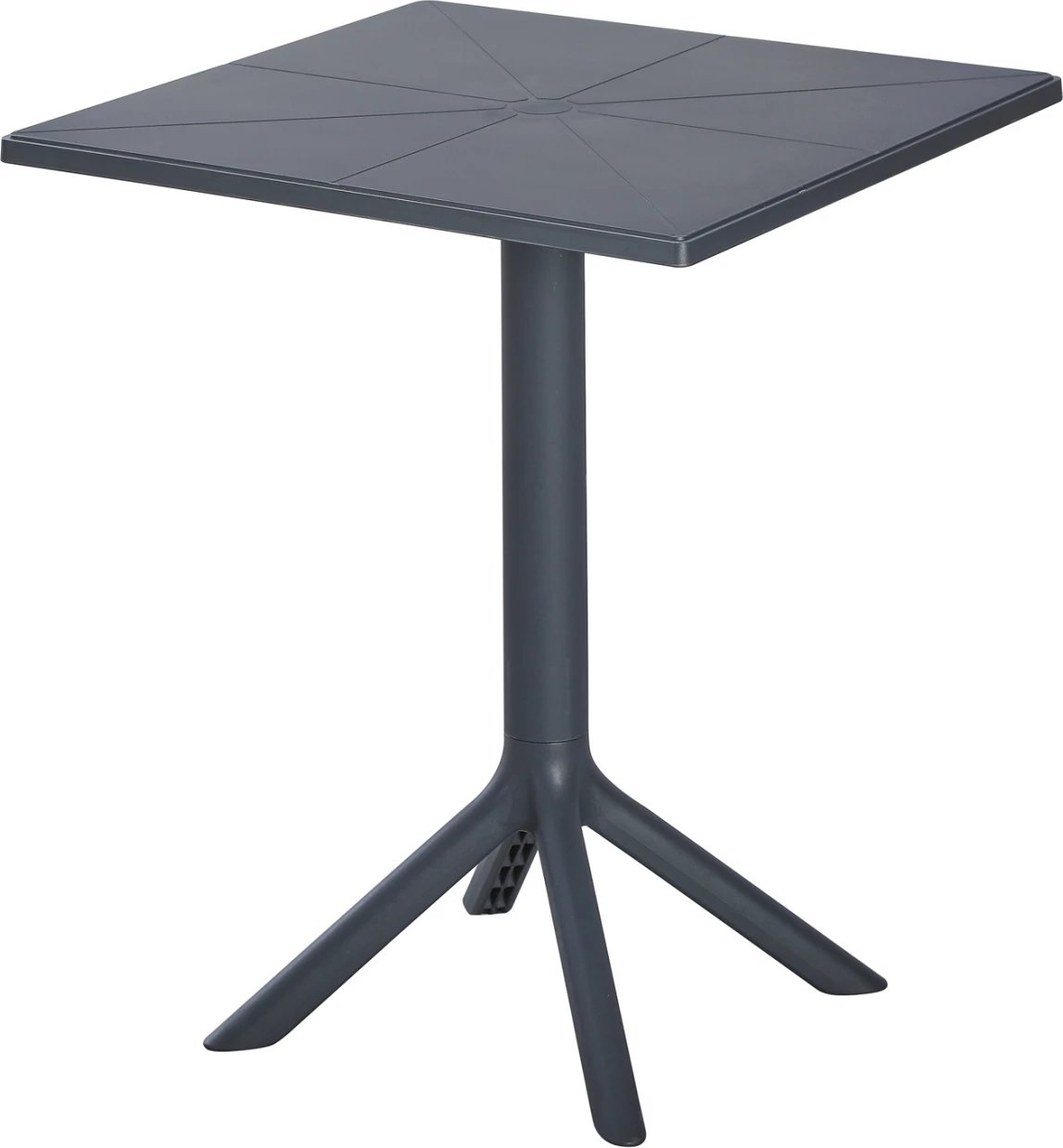 Sipërfaqe Tavoline katrore polipropileni TERRIN FH6125.20, ngjyrë gri e errët, 60,5x60,5x76,5H cm