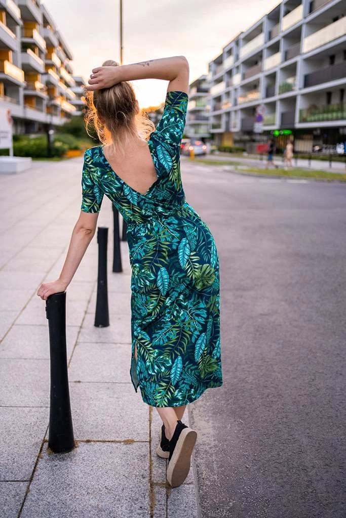 Fustan shtatzënie dhe gjidhënie, milk & love, Two Ways Long, madhësia S, jeshile/blu