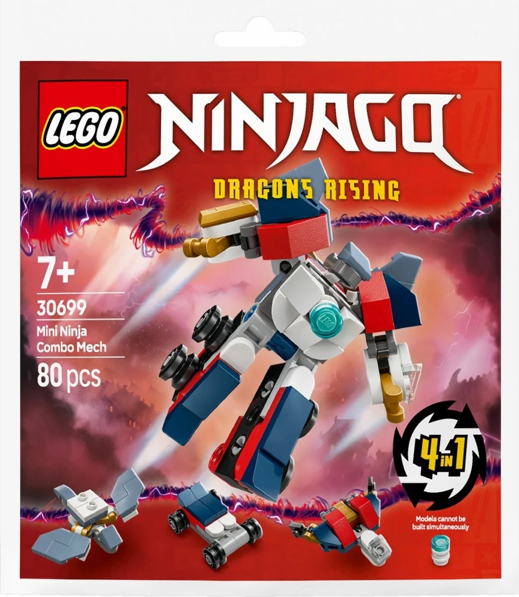 Set lodrash LEGO Ninjago 30699, Multifunctional Ninja Minimech, 80 pjesë, plastikë