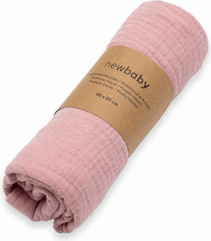 batanije muslini New Baby 100% pambuk organik 60x60cm rozë