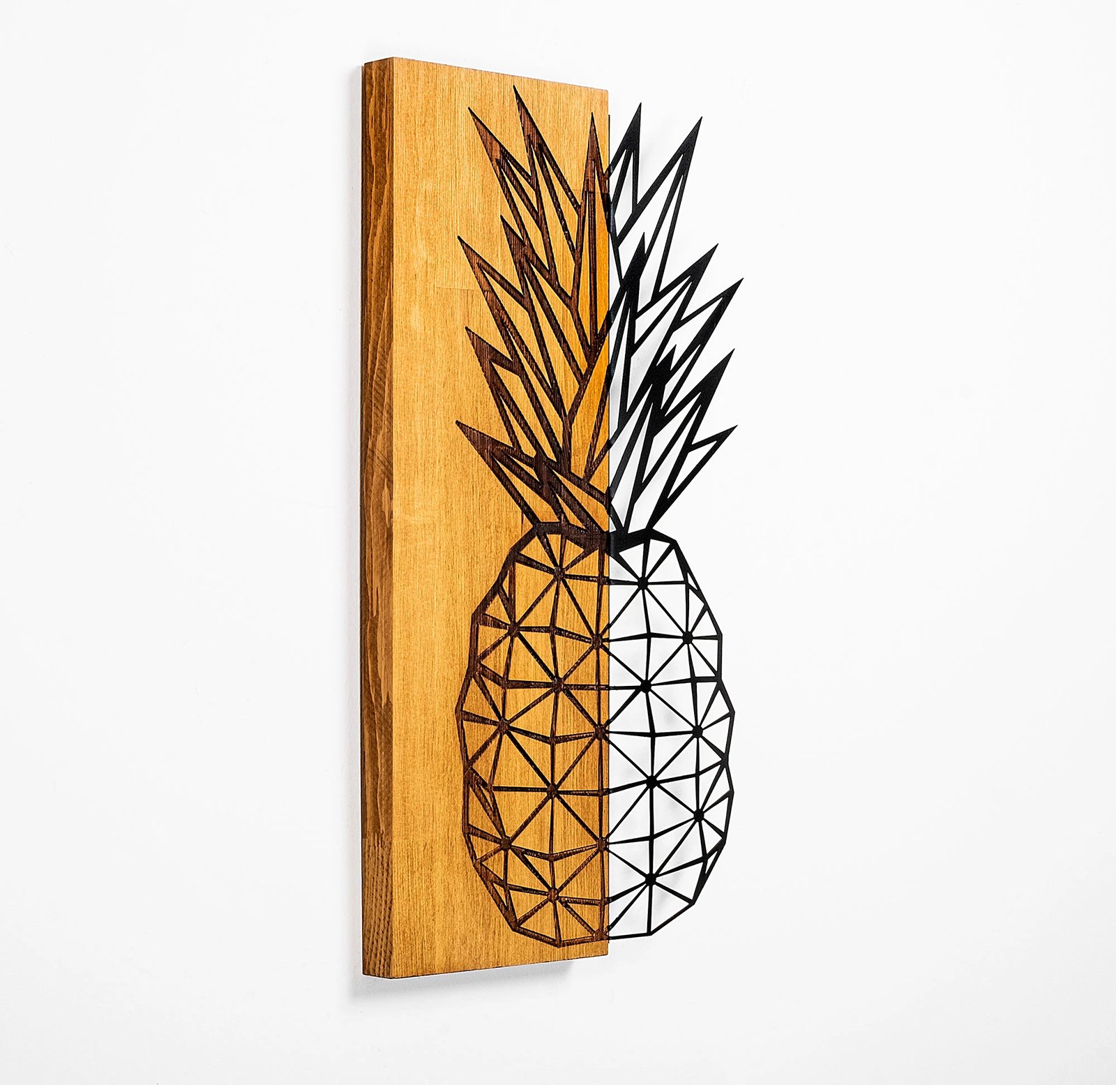 Aksesor dekorativ për mur, dru dhe metal, Wallity MA-298, ngjyrë arre, 58x30cm