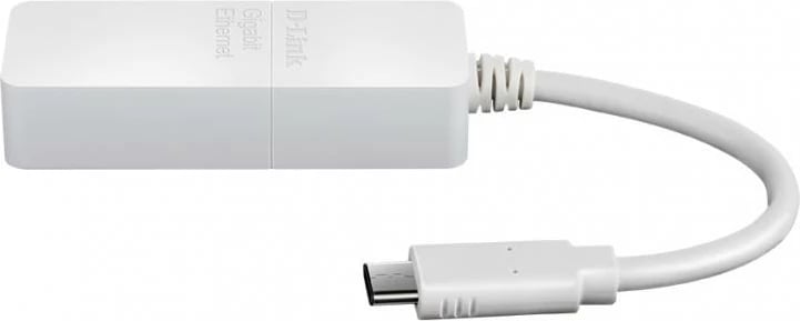 Adapter USB-C në Gigabit Ethernet, D-Link, DUB-E130, Plug and Play, Wake-on-LAN, 10-100-1000 Mbps, i bardhë