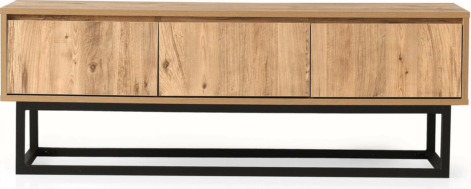 Komodë për TV, Skye Decor, Tilsim 140, ngjyrë e zezë dhe pishë