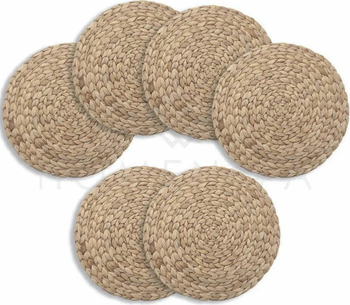 Nënshtrat tavoline prej kashte, Hermia Concept, d76, 37cm (6 copë)