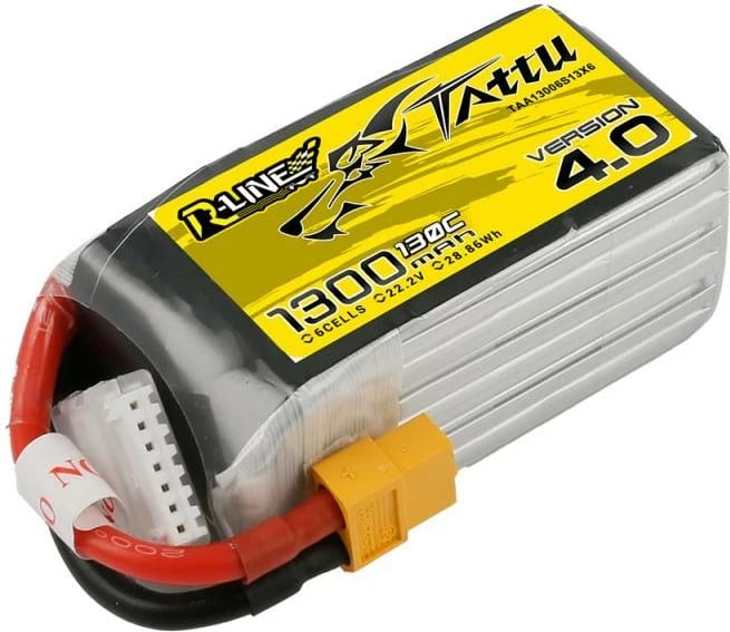 Bateri LiPo Tattu R-Line 4.0, 1300mAh, 22.2V, 130C, 6S1P, XT60