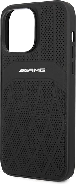 Mbështjellës Mercedes AMG AMHMP14XOSDBK për iPhone 14 Pro Max 6.7", lëkurë, MagSafe, zi