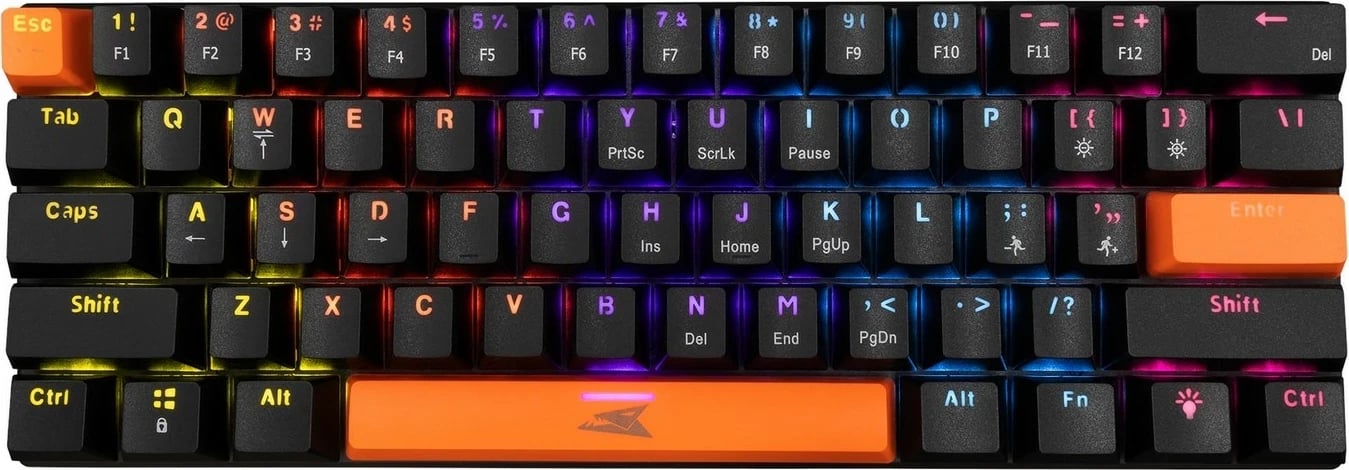 Tastierë Baracuda Dolphin BGK-03121, 60%, blue switch, RGB, USB, e zezë
