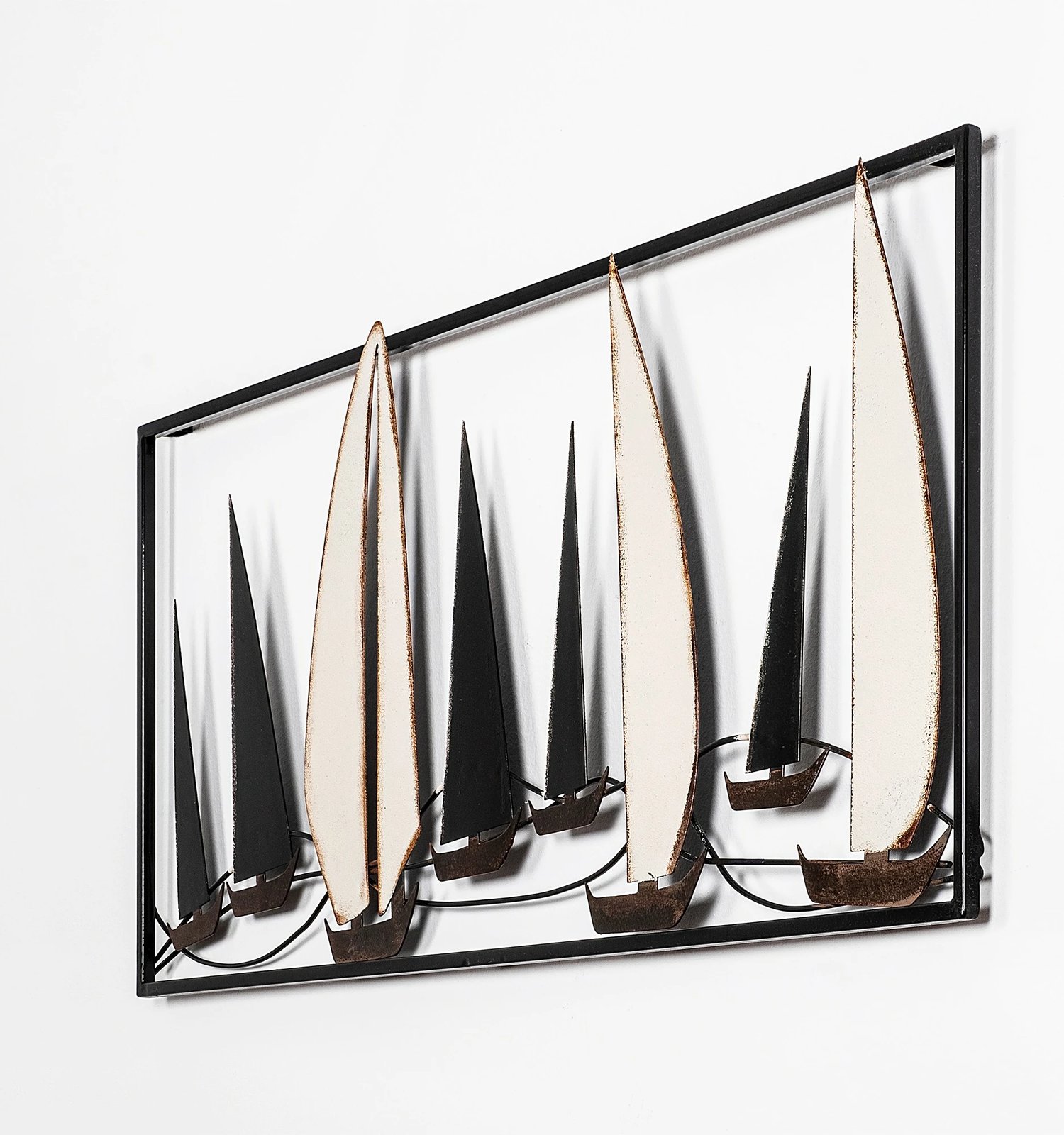 Aksesor dekorativ metalik për mur, Wallity, Yelkenli, shumëngjyrësh, 40x91x5cm