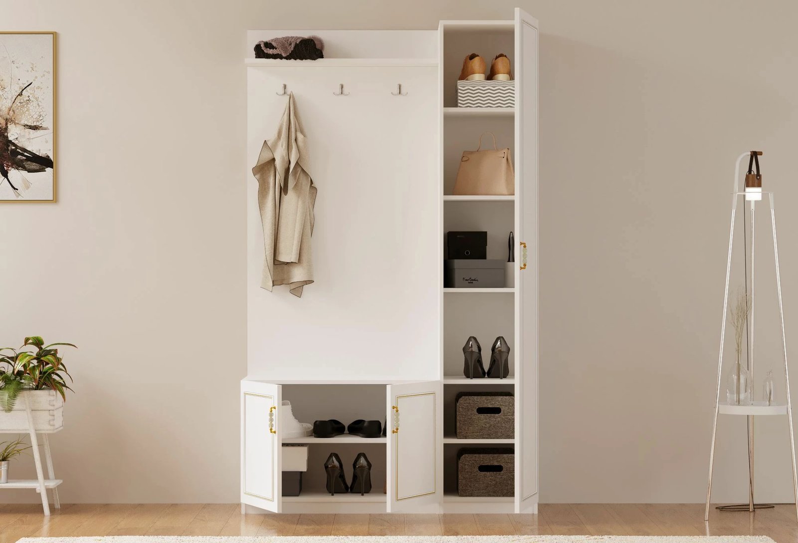 Stendë korridori Skye Decor, ngjyrë e bardhë mat, RB-092