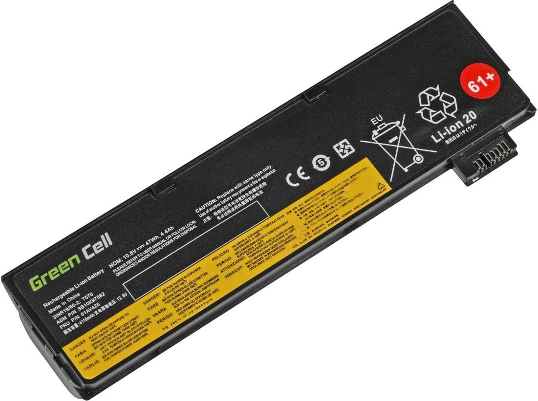 Bateri për laptop Green Cell LE95, për Lenovo ThinkPad T470/T570/A475/P51S/T25, 4400 mAh, Li-ion, 6 qeliza